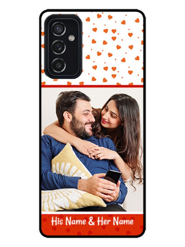 Custom Galaxy M52 5G Custom Metal Phone Case - Orange Love Symbol Design