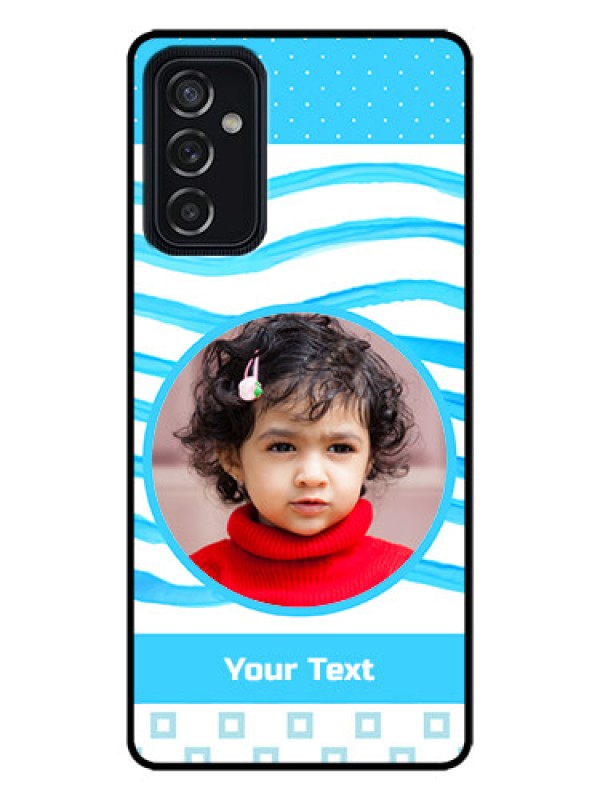 Custom Galaxy M52 5G Custom Metal Phone Case - Simple Blue Case Design