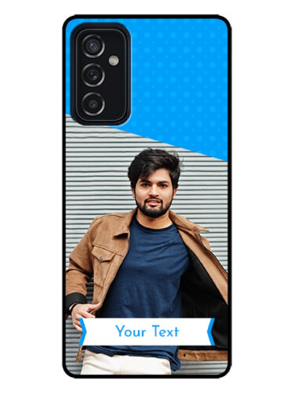 Custom Galaxy M52 5G Custom Metal Phone Case - Simple Blue Color Design