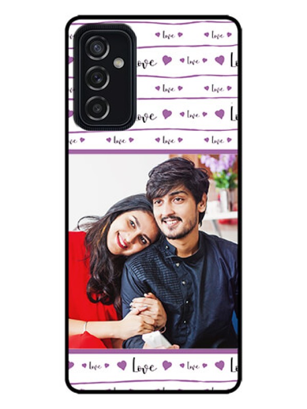 Custom Galaxy M52 5G Custom Metal Phone Case - Couples Heart Design