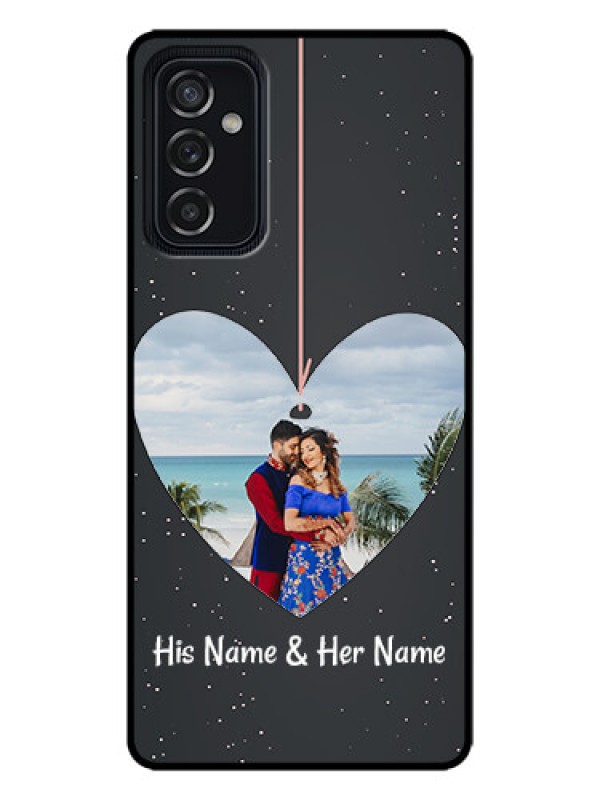 Custom Galaxy M52 5G Custom Metal Phone Case - Hanging Heart Design