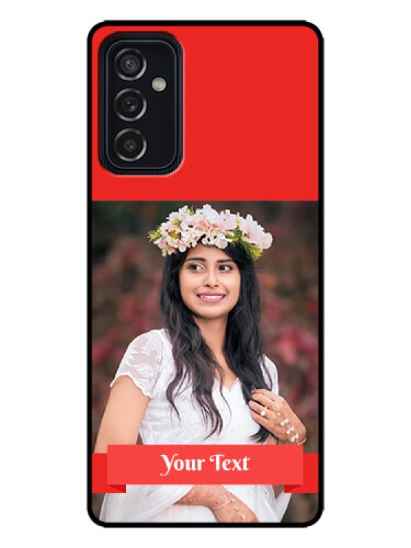 Custom Galaxy M52 5G Custom Metal Phone Case - Simple Red Color Design