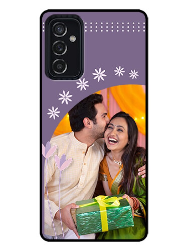 Custom Galaxy M52 5G Custom Metal Phone Case - Lavender Flowers Design