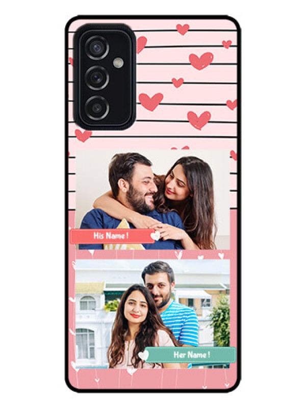 Custom Galaxy M52 5G Custom Metal Phone Case - Photo With Heart Design