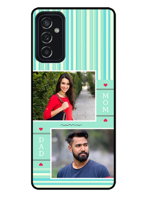 Custom Galaxy M52 5G Custom Metal Phone Case - Mom and Dad Pic Design