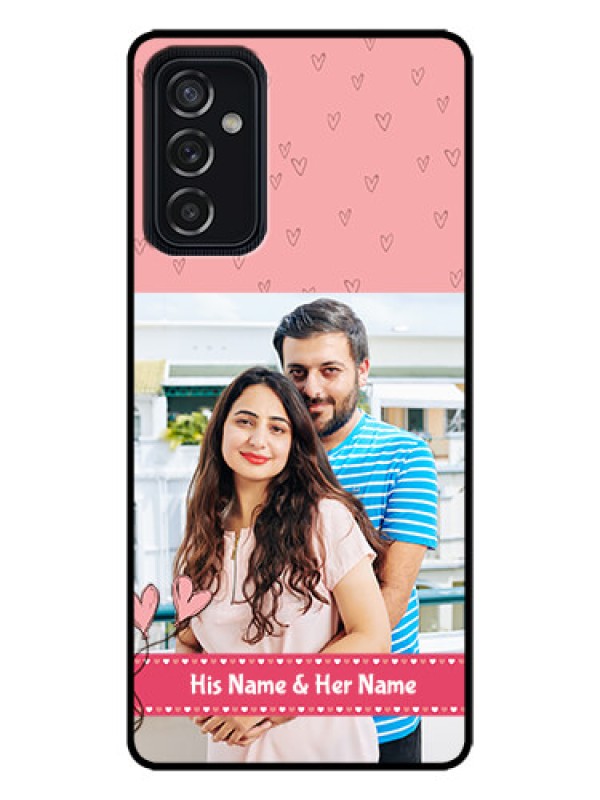 Custom Galaxy M52 5G Custom Metal Phone Case - Love Design Peach Color