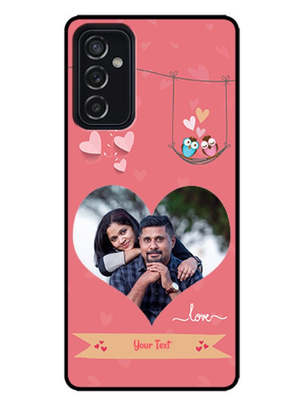 Custom Galaxy M52 5G Custom Metal Phone Case - Peach Color Love Design