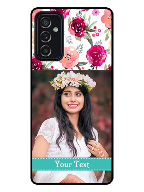 Custom Galaxy M52 5G Custom Metal Phone Case - Water Colors Floral Design