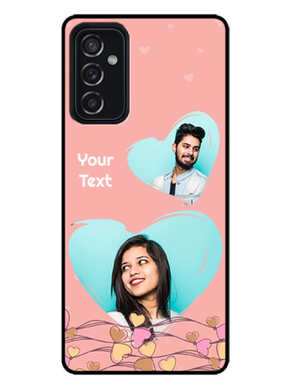 Custom Galaxy M52 5G Custom Metal Phone Case - Love Doodle Design