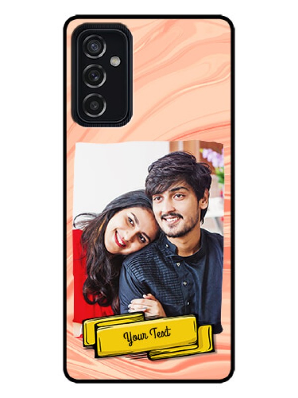 Custom Galaxy M52 5G Custom Metal Phone Case - Marble Texture Design