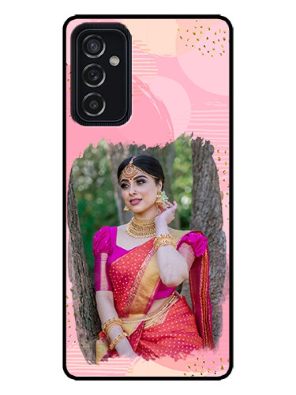 Custom Galaxy M52 5G Custom Metal Phone Case - Gold Glitter Splash Design