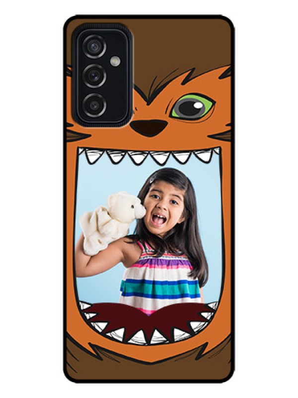 Custom Galaxy M52 5G Custom Metal Phone Case - Owl Monster Back Case Design