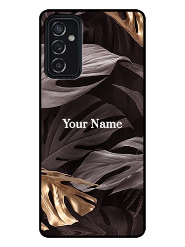 Custom Galaxy M52 5G Custom Metal Phone Case - Wild Leaves Digital Paint Design