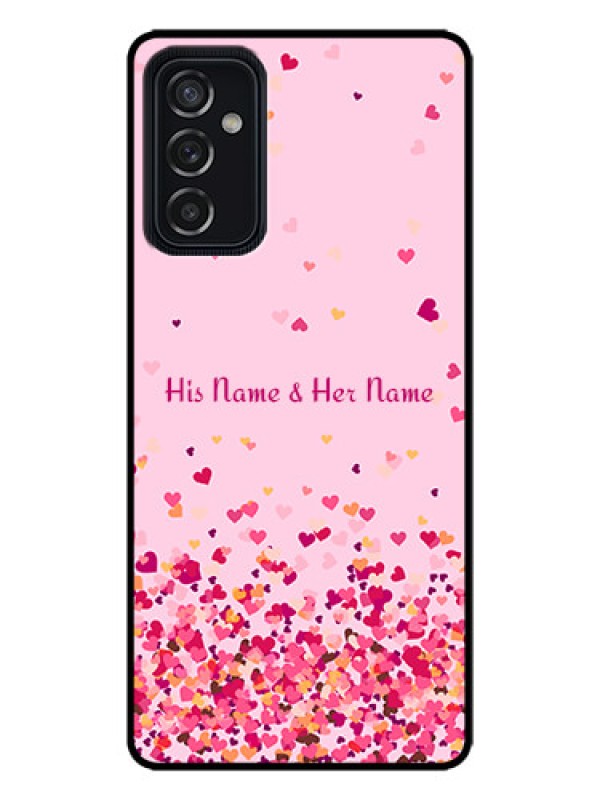 Custom Galaxy M52 5G Custom Metal Phone Case - Floating Hearts Design