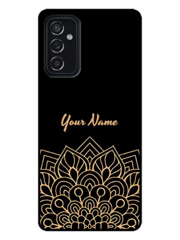 Custom Galaxy M52 5G Custom Metal Phone Case - Golden Mandala Design