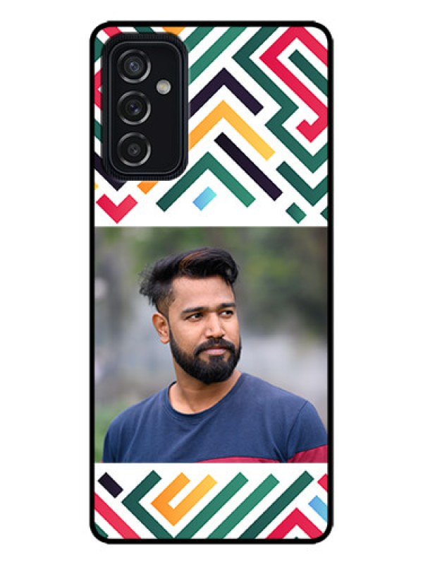 Custom Galaxy M52 5G Custom Metal Phone Case - Colorful Maze Pattern Design
