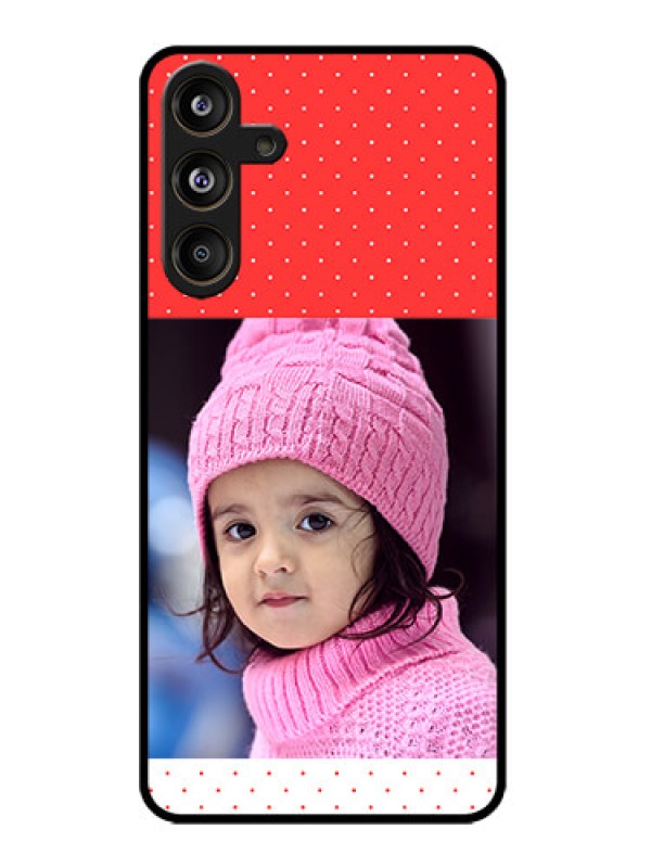 Custom Samsung Galaxy M55 5G Custom Metal Phone Case - Red Pattern Design