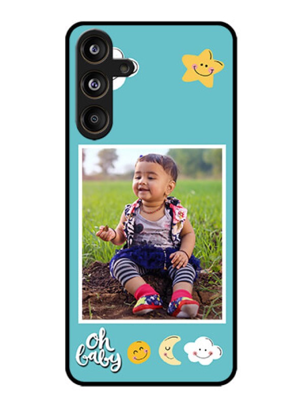 Custom Samsung Galaxy M55 5G Custom Metal Phone Case - Smiley Kids Stars Design