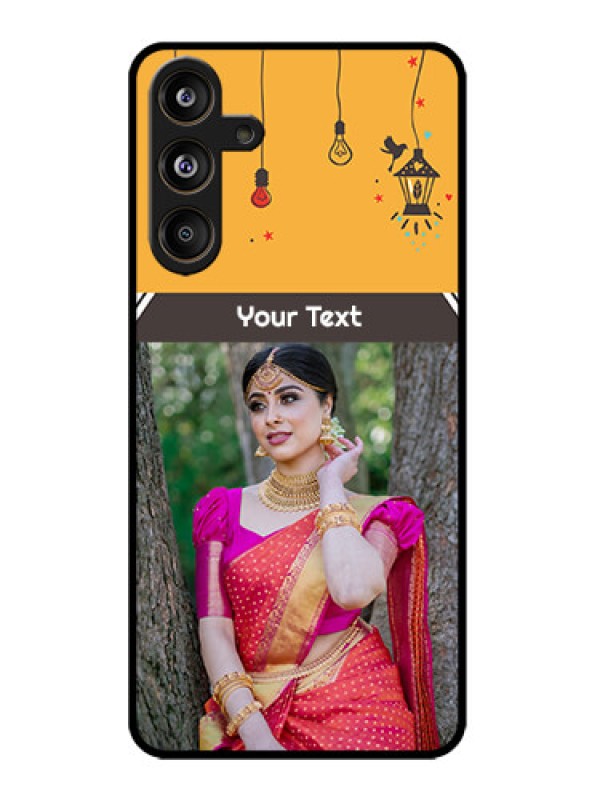 Custom Samsung Galaxy M55 5G Custom Metal Phone Case - With Family Picture And Icons