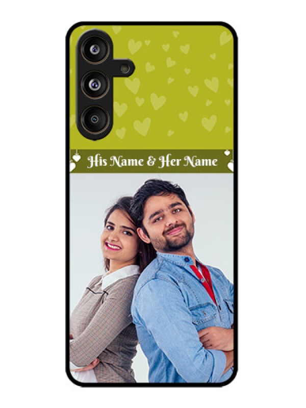 Custom Samsung Galaxy M55 5G Custom Metal Phone Case - You and Me Heart Design