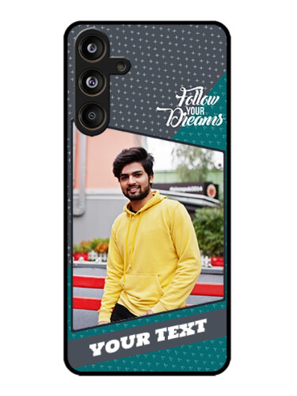 Custom Samsung Galaxy M55 5G Custom Metal Phone Case - Background Pattern Design With Quote