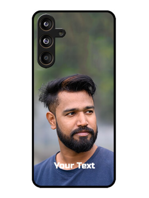 Custom Samsung Galaxy M55 5G Custom Metal Phone Case - Photo With Text Design