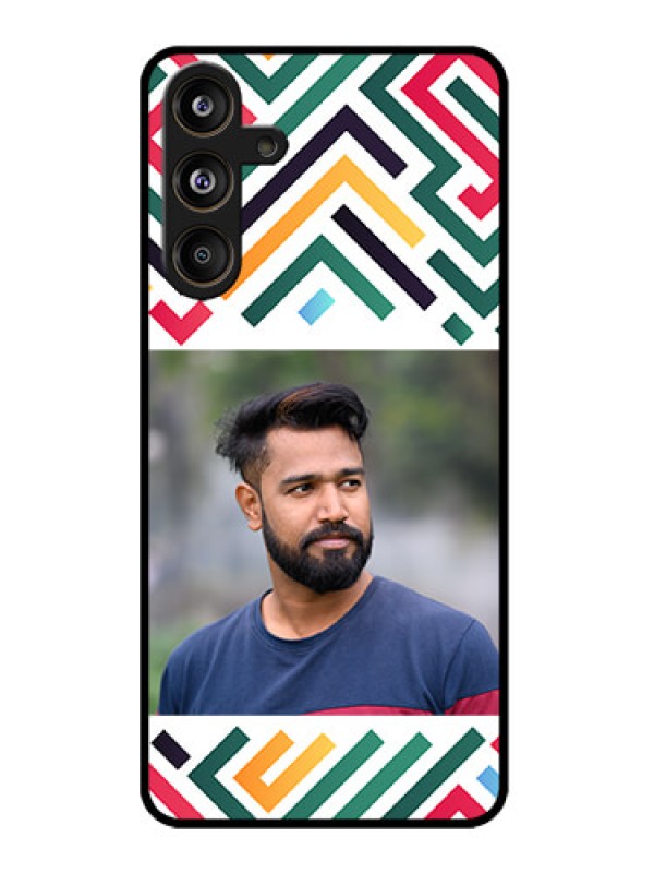 Custom Samsung Galaxy M55 5G Custom Metal Phone Case - Colorful Maze Pattern Design