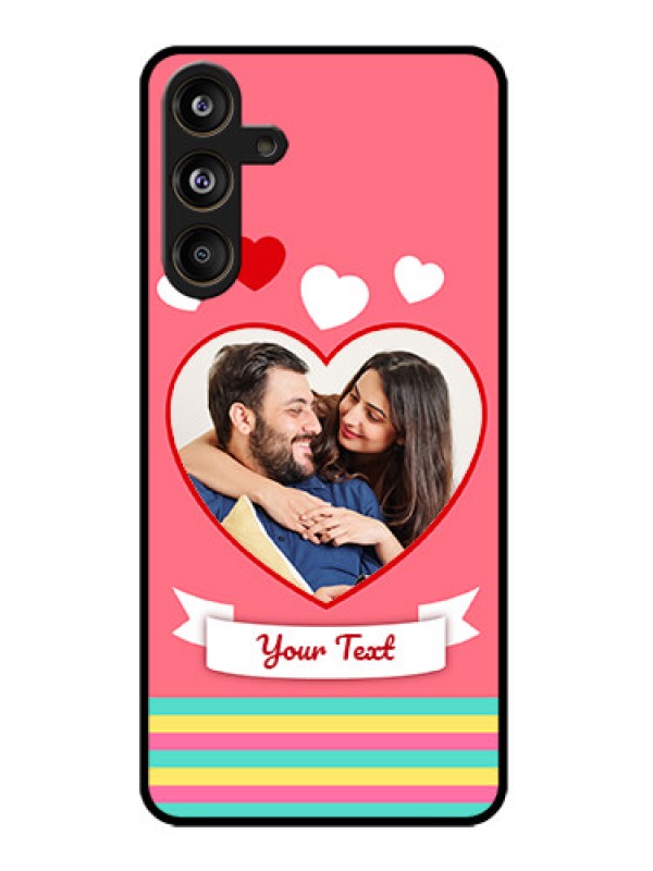 Custom Galaxy M55s 5G Custom Metal Phone Case - Love Shapes Doodle Design