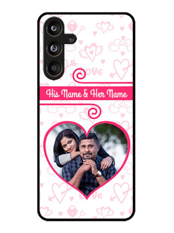 Custom Galaxy M55s 5G Custom Metal Phone Case - Heart Shape Love Design