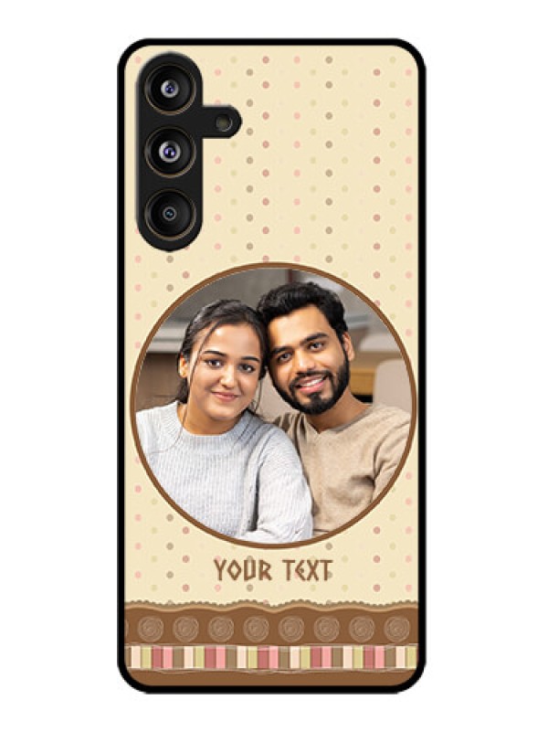 Custom Galaxy M55s 5G Custom Metal Phone Case - Brown Dotted Mobile Case Design