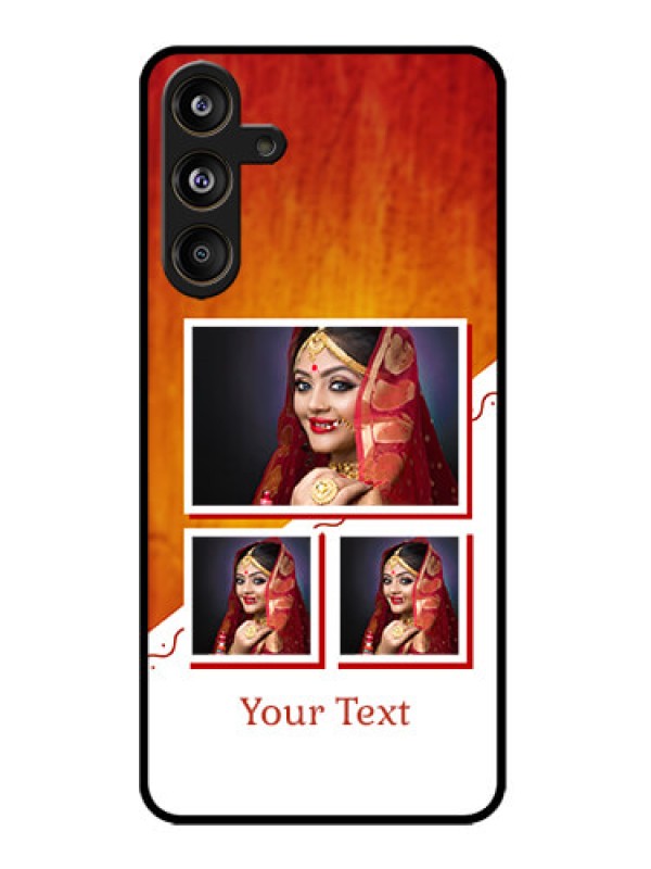 Custom Galaxy M55s 5G Custom Metal Phone Case - Wedding Memories Design