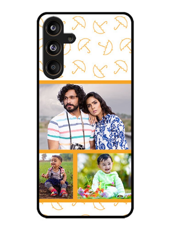 Custom Galaxy M55s 5G Custom Metal Phone Case - Yellow Pattern Design