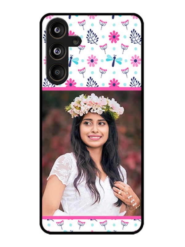 Custom Galaxy M55s 5G Custom Metal Phone Case - Colorful Flower Design