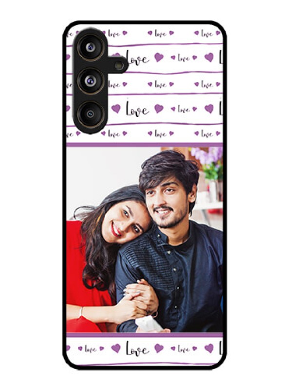 Custom Galaxy M55s 5G Custom Metal Phone Case - Couples Heart Design
