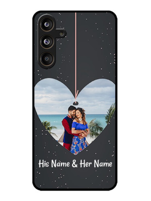 Custom Galaxy M55s 5G Custom Metal Phone Case - Hanging Heart Design