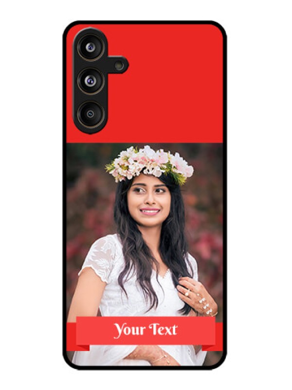 Custom Galaxy M55s 5G Custom Metal Phone Case - Simple Red Color Design