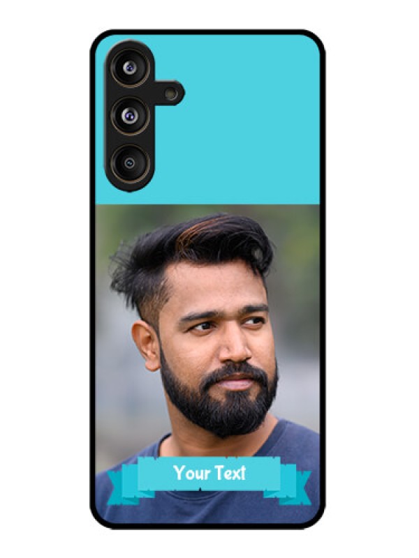 Custom Galaxy M55s 5G Custom Metal Phone Case - Blue Color Design