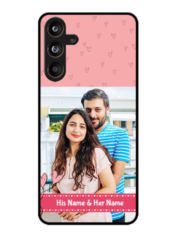 Custom Galaxy M55s 5G Custom Metal Phone Case - Love Design Peach Color