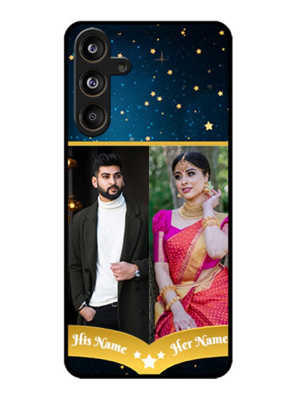 Custom Galaxy M55s 5G Custom Metal Phone Case - Galaxy Stars Backdrop Design