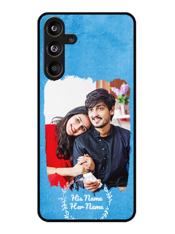 Custom Galaxy M55s 5G Custom Metal Phone Case - Blue Color Vintage Design