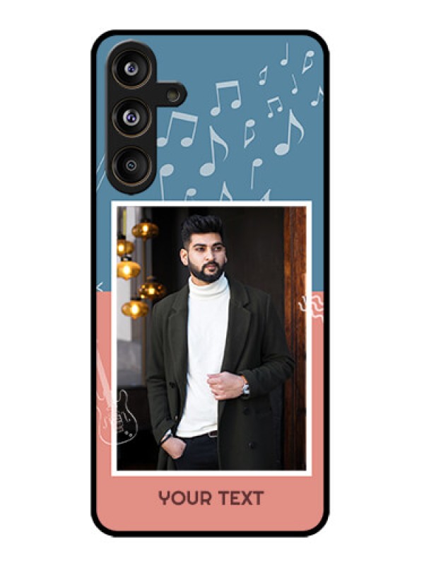 Custom Galaxy M55s 5G Custom Metal Phone Case - With Color Musical Note Design