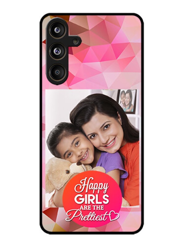 Custom Galaxy M55s 5G Custom Metal Phone Case - Abstract Triangle Design