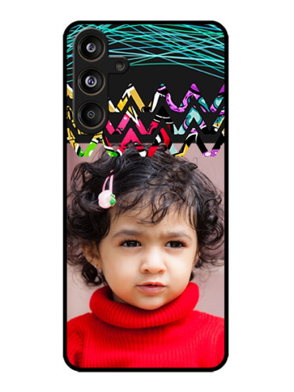 Custom Galaxy M55s 5G Custom Metal Phone Case - Neon Abstract Design