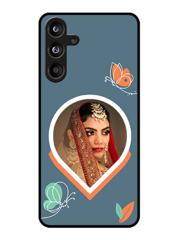 Custom Galaxy M55s 5G Custom Metal Phone Case - Droplet Butterflies Design