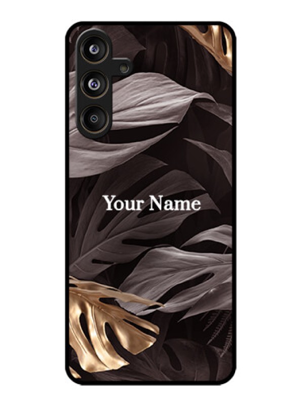 Custom Galaxy M55s 5G Custom Metal Phone Case - Wild Leaves Digital Paint Design