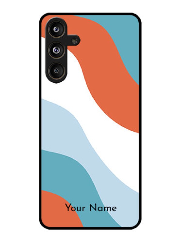 Custom Galaxy M55s 5G Custom Metal Phone Case - Coloured Waves Design