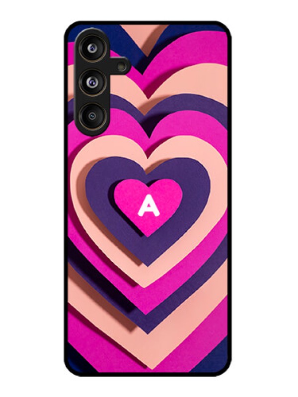 Custom Galaxy M55s 5G Custom Metal Phone Case - Cute Heart Pattern Design
