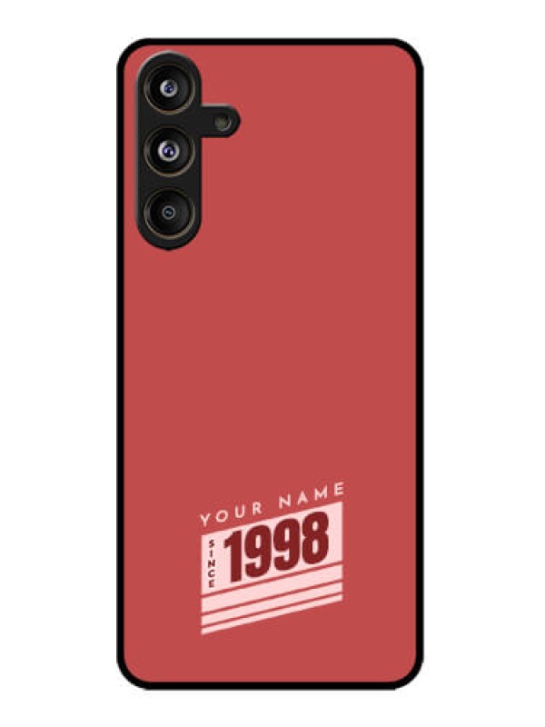 Custom Galaxy M55s 5G Custom Metal Phone Case - Red Custom Year Of Birth Design