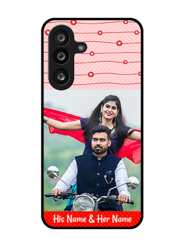 Custom Samsung Galaxy M56 5G Custom Metal Phone Case - Red Pattern Case Design