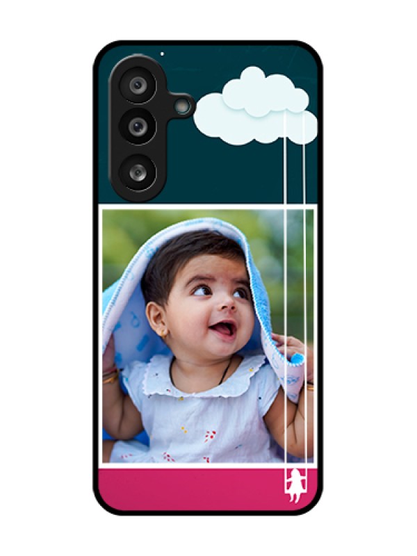 Custom Samsung Galaxy M56 5G Custom Metal Phone Case - Cute Girl With Cloud Design